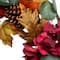 22" Orange & Burgundy Fall Harvest Artificial Floral & Pinecone Wreath